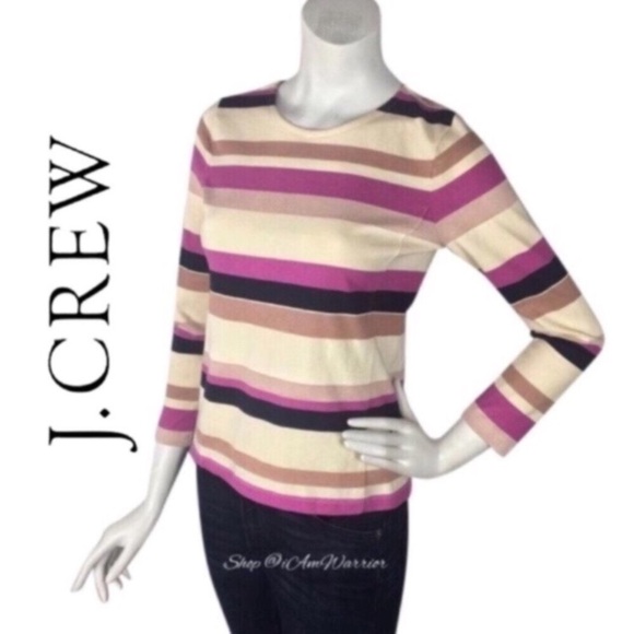 J.Crew colorblock stripe exposed back zip top *shop@iamwarrior - Picture 2 of 10